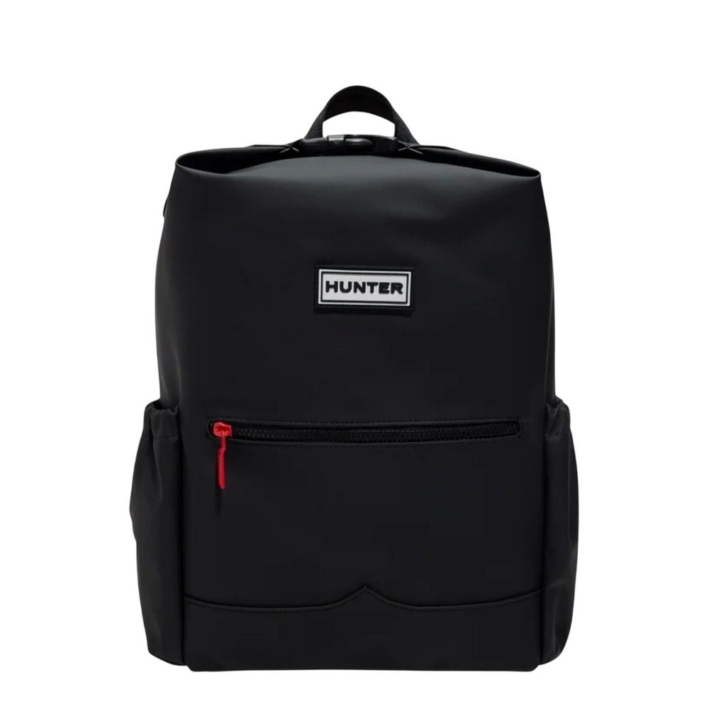 Hunter Top Clip Backpack Black Water Resistant Rubberized Logo‎ UBB1204KBM